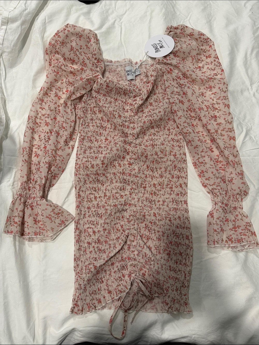 Princess Polly Blush Pink Floral Smocked Dress